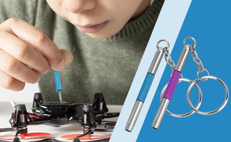 UNEAK - Eyeglass Screwdriver Repair Kit Blue & Purple Precision 3 in 1 Mini Screwdrivers Set Keychain Glasses, Sunglasses, Sunglass, Watch, Electronics, Eyeglasses, Flat Head, Phillips, Hex - Image 4